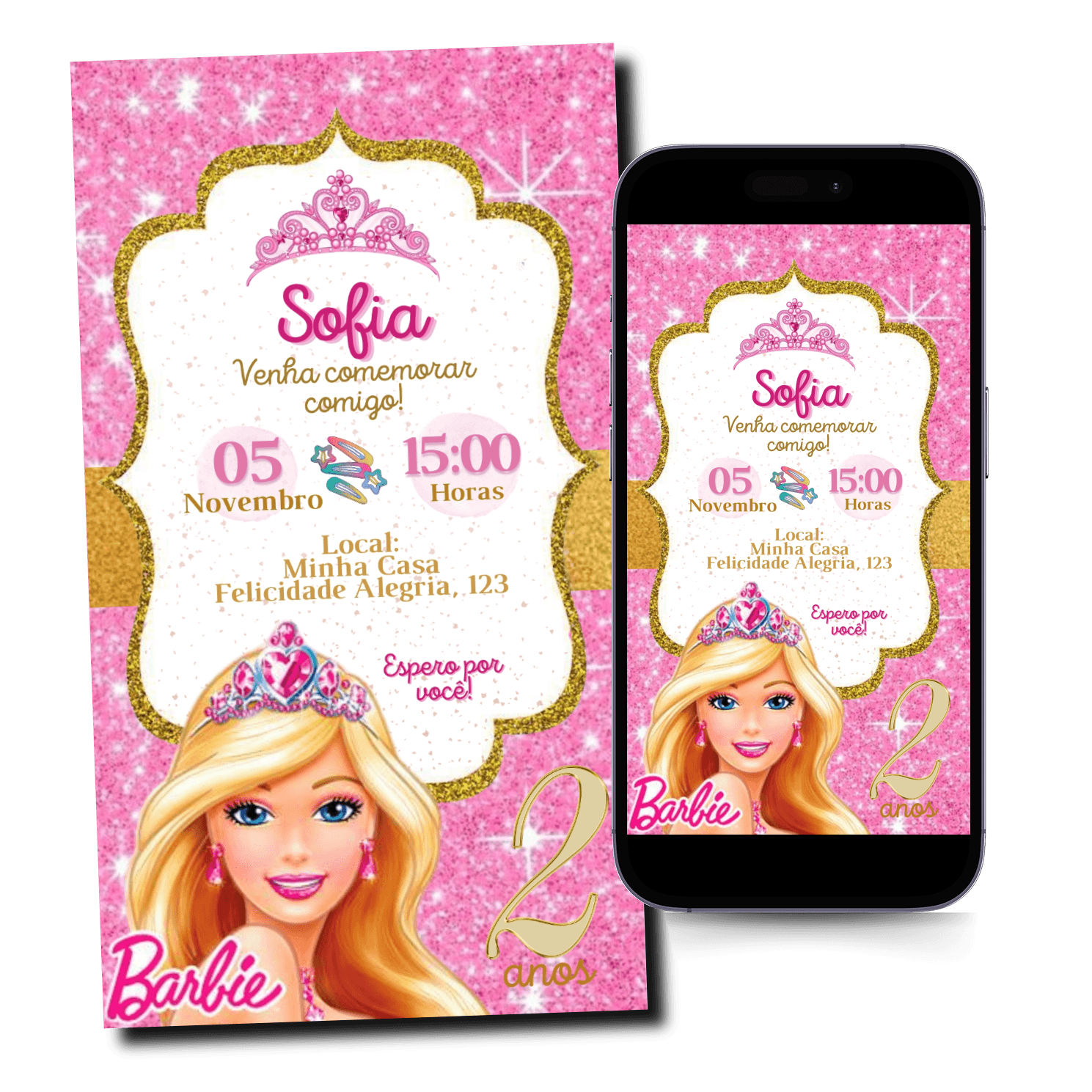 Convite Barbie Mod.9