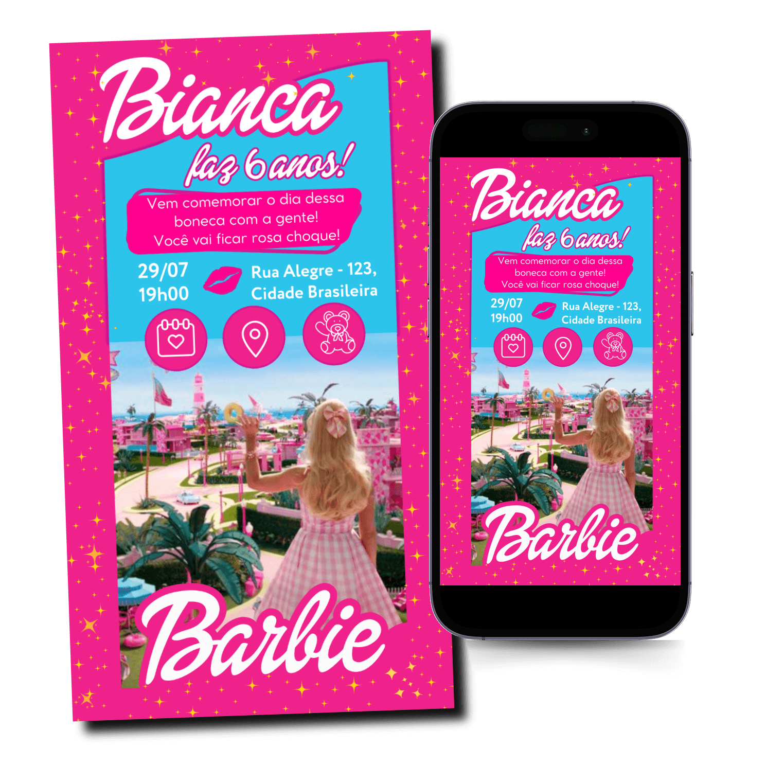 Convite Barbie Mod.250