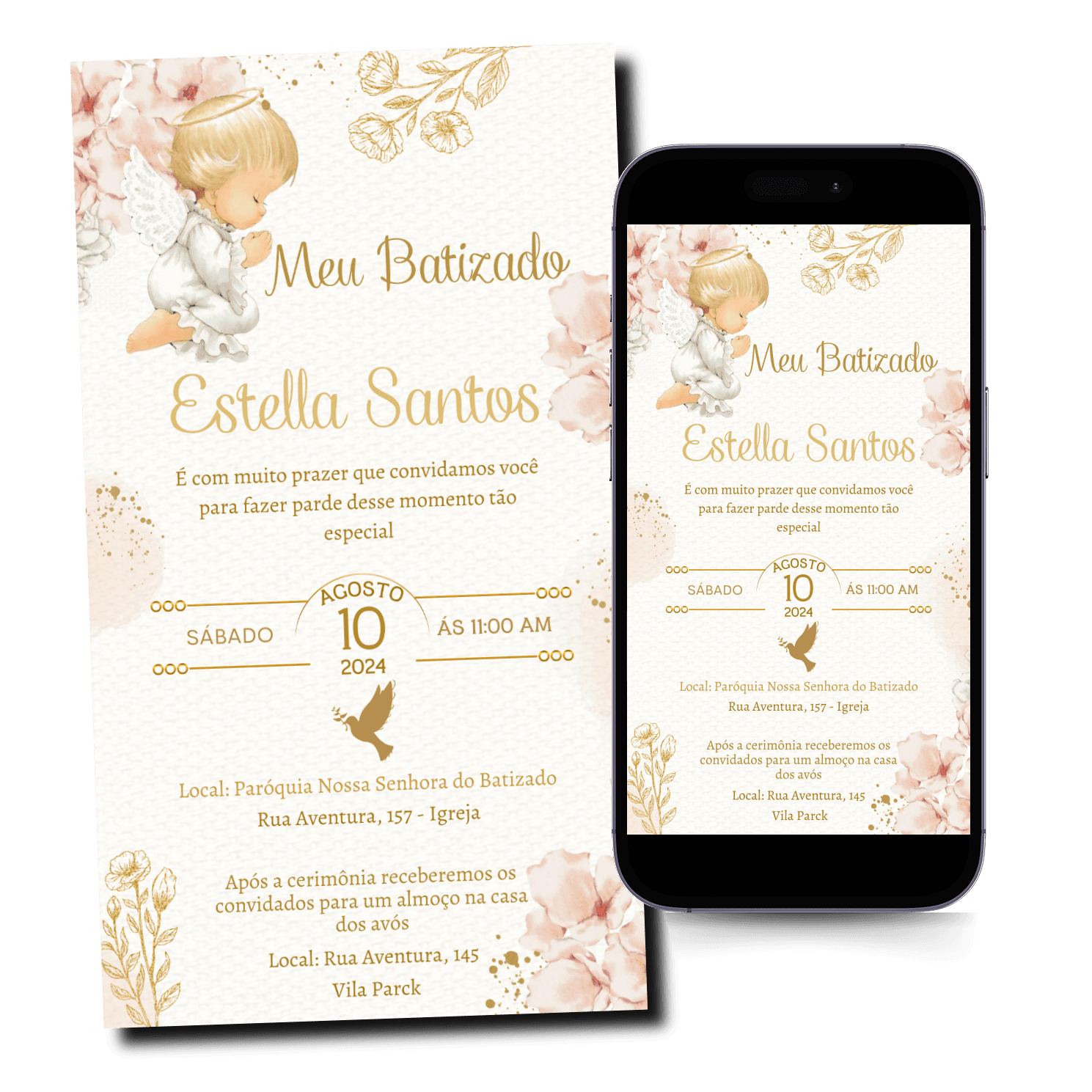 Convite Batizado Mod.264