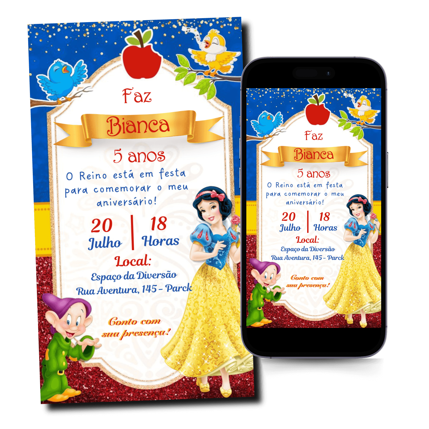 Convite Branca de Neve Mod.290
