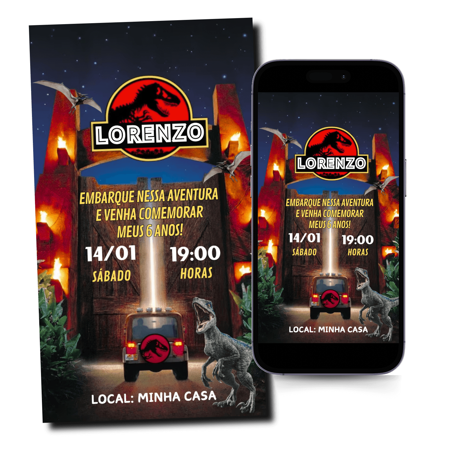 Convite Jurrasic Park Mod.44