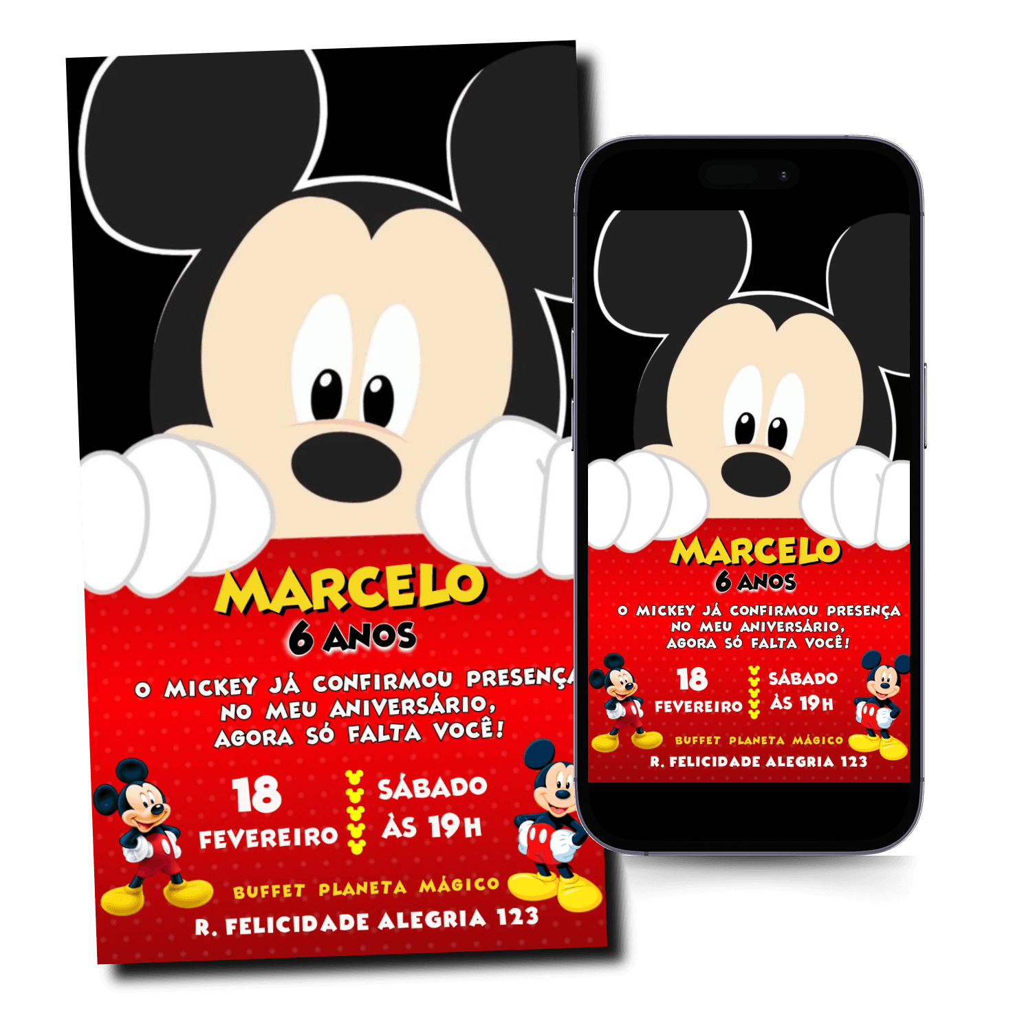 Convite Mickey Mod.50