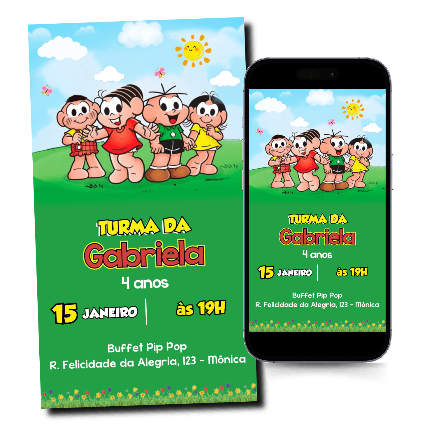 Convite Turma da Monica Mod.56